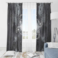 New Zealand Matariki Ururangi Window Curtain Maori Moko Grey Galaxy