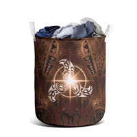 New Zealand Matariki Tupuanuku Laundry Basket Maori Moko Brown Galaxy LT05 - Polynesian Pride