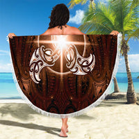 New Zealand Matariki Tupuanuku Beach Blanket Maori Moko Brown Galaxy LT05 - Polynesian Pride