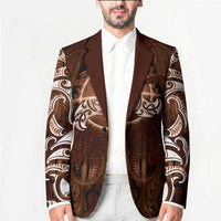 New Zealand Matariki Tupuanuku Blazer Maori Moko Brown Galaxy