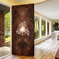 New Zealand Matariki Tupuanuku Door Cover Maori Moko Brown Galaxy