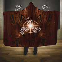 New Zealand Matariki Tupuanuku Hooded Blanket Maori Moko Brown Galaxy LT05 - Polynesian Pride