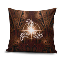 New Zealand Matariki Tupuanuku Pillow Cover Maori Moko Brown Galaxy LT05 Brown - Polynesian Pride