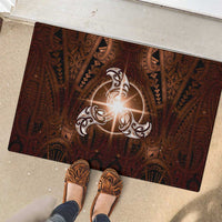 New Zealand Matariki Tupuanuku Rubber Doormat Maori Moko Brown Galaxy LT05 - Polynesian Pride