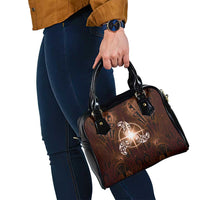 New Zealand Matariki Tupuanuku Shoulder Handbag Maori Moko Brown Galaxy LT05 - Polynesian Pride