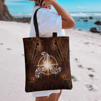 New Zealand Matariki Tupuanuku Tote Bag Maori Moko Brown Galaxy
