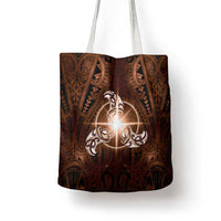 New Zealand Matariki Tupuanuku Tote Bag Maori Moko Brown Galaxy