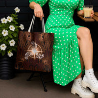 New Zealand Matariki Tupuanuku Tote Bag Maori Moko Brown Galaxy