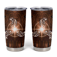 New Zealand Matariki Tupuanuku Tumbler Cup Maori Moko Brown Galaxy LT05 Brown - Polynesian Pride