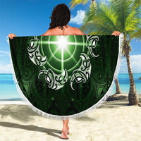 New Zealand Matariki Tupuarangi Beach Blanket Maori Moko Green Galaxy