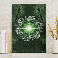 New Zealand Matariki Tupuarangi Canvas Wall Art Maori Moko Green Galaxy LT05 Without Frame Green - Polynesian Pride