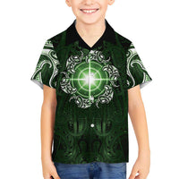 New Zealand Matariki Tupuarangi Hawaiian Shirt Maori Moko Green Galaxy LT05 - Polynesian Pride