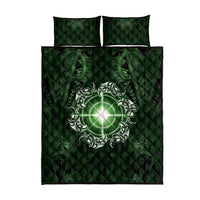 New Zealand Matariki Tupuarangi Quilt Bed Set Maori Moko Green Galaxy LT05 - Polynesian Pride