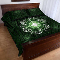 New Zealand Matariki Tupuarangi Quilt Bed Set Maori Moko Green Galaxy LT05 - Polynesian Pride