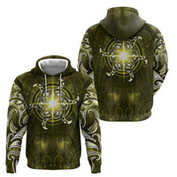 New Zealand Matariki Hiwaiterangi Hoodie Maori Moko Yellow Galaxy LT05 - Polynesian Pride
