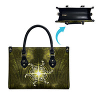 New Zealand Matariki Hiwaiterangi Leather Bag Maori Moko Yellow Galaxy LT05 - Polynesian Pride