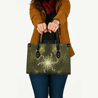 New Zealand Matariki Hiwaiterangi Leather Bag Maori Moko Yellow Galaxy LT05 - Polynesian Pride