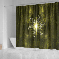 New Zealand Matariki Hiwaiterangi Shower Curtain Maori Moko Yellow Galaxy LT05 - Polynesian Pride
