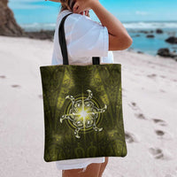 New Zealand Matariki Hiwaiterangi Tote Bag Maori Moko Yellow Galaxy LT05 - Polynesian Pride