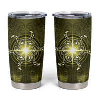 New Zealand Matariki Hiwaiterangi Tumbler Cup Maori Moko Yellow Galaxy