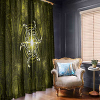 New Zealand Matariki Hiwaiterangi Window Curtain Maori Moko Yellow Galaxy LT05 - Polynesian Pride