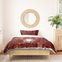 New Zealand Matariki Pohutukawa Bedding Set Maori Moko Red Galaxy