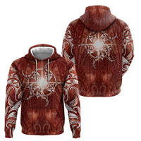 New Zealand Matariki Pohutukawa Hoodie Maori Moko Red Galaxy LT05 - Polynesian Pride