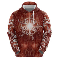 New Zealand Matariki Pohutukawa Hoodie Maori Moko Red Galaxy LT05 - Polynesian Pride