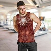 New Zealand Matariki Pohutukawa Men Tank Top Maori Moko Red Galaxy LT05 Red - Polynesian Pride