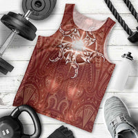 New Zealand Matariki Pohutukawa Men Tank Top Maori Moko Red Galaxy LT05 - Polynesian Pride