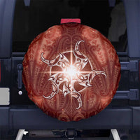 New Zealand Matariki Pohutukawa Spare Tire Cover Maori Moko Red Galaxy LT05 No hole Red - Polynesian Pride