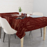 New Zealand Matariki Pohutukawa Tablecloth Maori Moko Red Galaxy