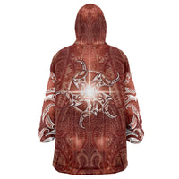 New Zealand Matariki Pohutukawa Wearable Blanket Hoodie Maori Moko Red Galaxy LT05 - Polynesian Pride