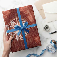 New Zealand Matariki Pohutukawa Wrapping Paper Maori Moko Red Galaxy