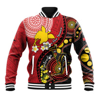 Papua New Guinea And Australia Aboriginal Baseball Jacket Bird Of Paradise And Kangaroo Together