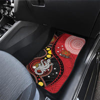 Papua New Guinea And Australia Aboriginal Car Mats Bird Of Paradise And Kangaroo Together LT05 - Polynesian Pride