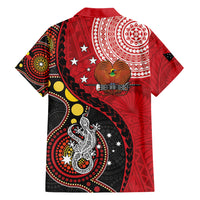 Papua New Guinea And Australia Aboriginal Family Matching Summer Maxi Dress and Hawaiian Shirt Bird Of Paradise And Kangaroo Together