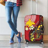 Papua New Guinea And Australia Aboriginal Luggage Cover Bird Of Paradise And Kangaroo Together