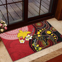 Papua New Guinea And Australia Aboriginal Rubber Doormat Bird Of Paradise And Kangaroo Together