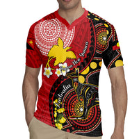 Papua New Guinea And Australia Aboriginal Rugby Jersey Bird Of Paradise And Kangaroo Together