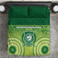 Ballantine Memorial School Bedding Set With Fijian Tapa Pattern LT05 Green - Polynesian Pride