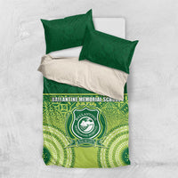 Ballantine Memorial School Bedding Set With Fijian Tapa Pattern LT05 US Twin 172cm x 218cm Green - Polynesian Pride