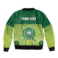 Personalised Ballantine Memorial School Bomber Jacket With Fijian Tapa Pattern
