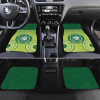 Ballantine Memorial School Car Mats With Fijian Tapa Pattern LT05 Set 4pcs Green - Polynesian Pride