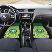 Ballantine Memorial School Car Mats With Fijian Tapa Pattern LT05 Set 2pcs - Front Green - Polynesian Pride
