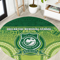 Ballantine Memorial School Round Carpet With Fijian Tapa Pattern LT05 Green - Polynesian Pride