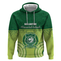 Personalised Ballantine Memorial School Zip Hoodie With Fijian Tapa Pattern