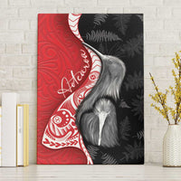 New Zealand Aotearoa Canvas Wall Art Kiwi Fern Maori Pattern Red Version