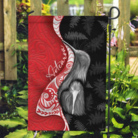 New Zealand Aotearoa Garden Flag Kiwi Fern Maori Pattern Red Version