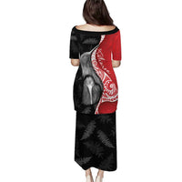 New Zealand Aotearoa Puletasi Kiwi Fern Maori Pattern Red Version